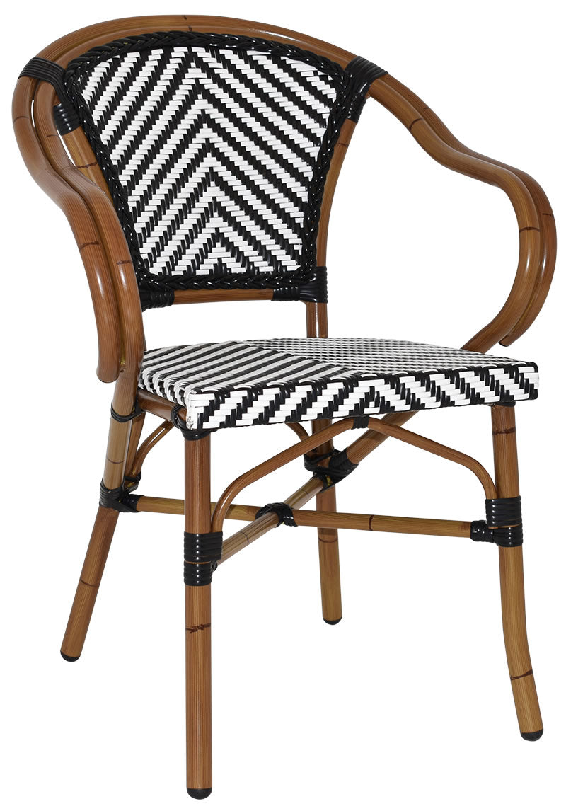 Amalfi Chair - With Arms - Black Binding