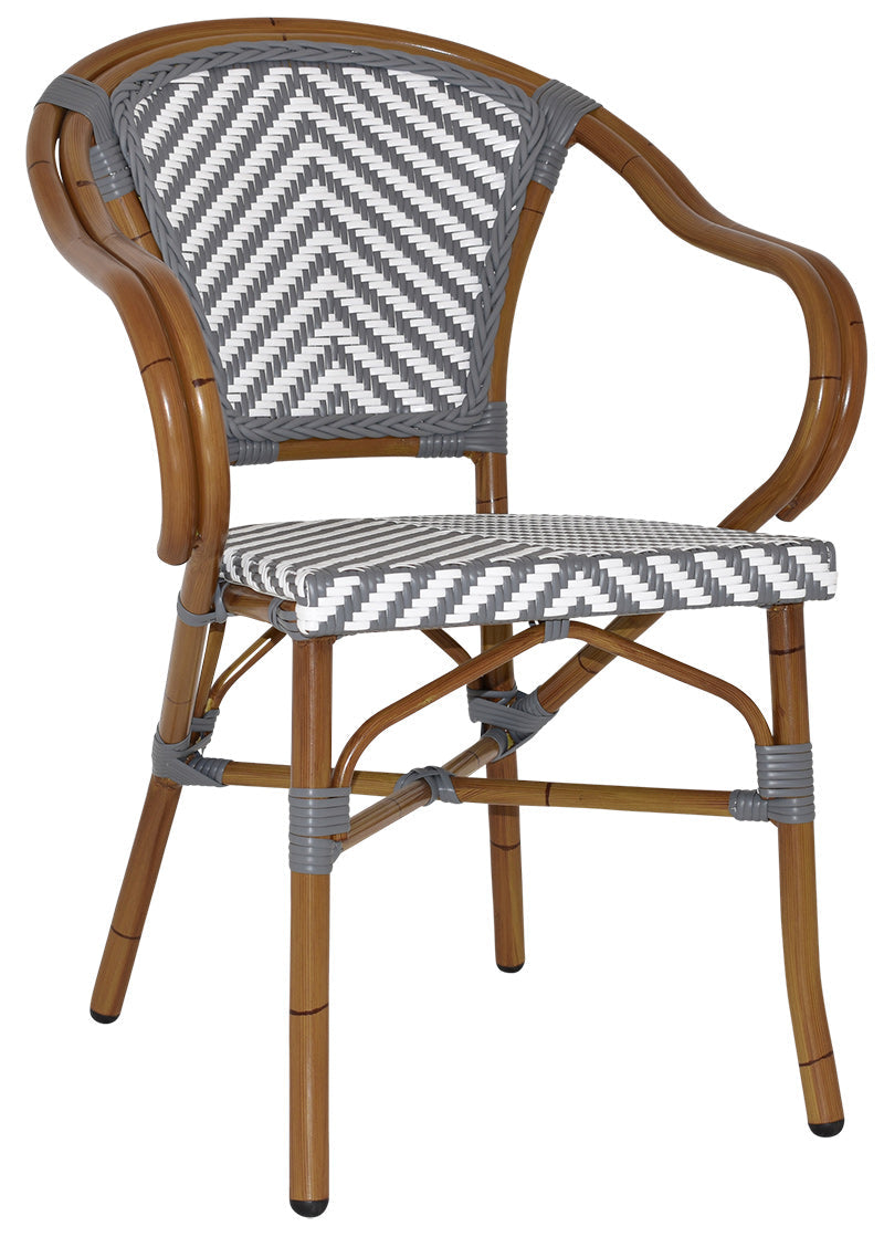 Amalfi Chair - With Arms - Grey Binding