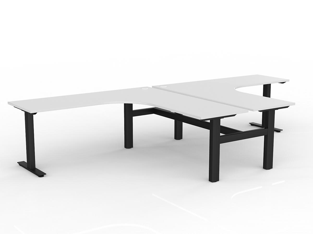 Agile Fixed Height 90 Shared Workstation - Black Frame