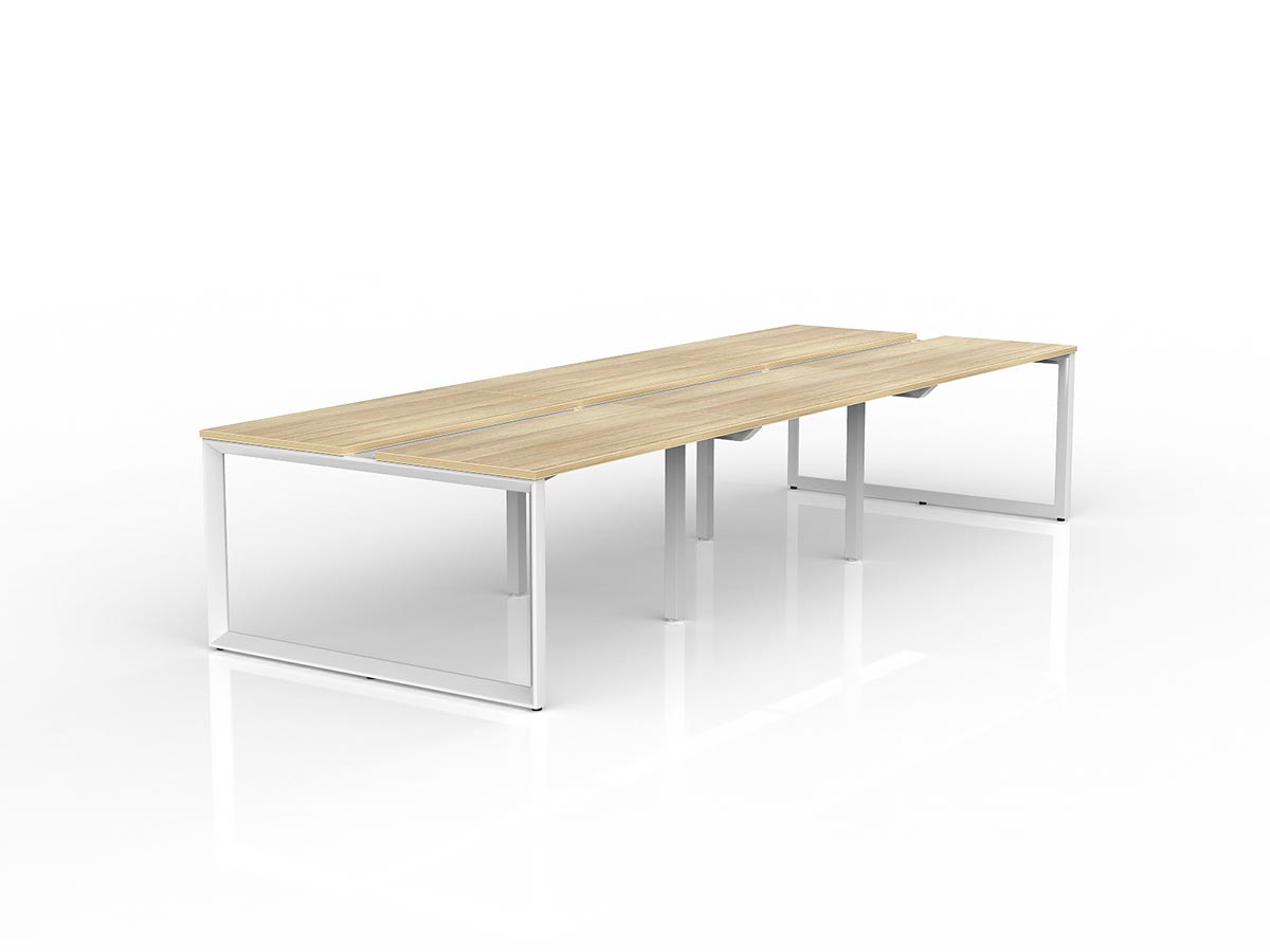 Anvil 6-User Double Sided Workspace - White Frame