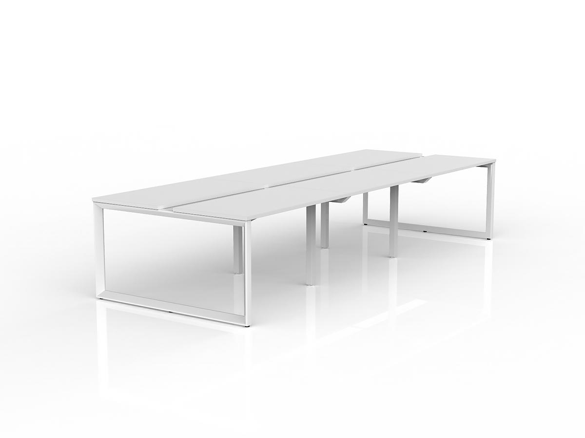 Anvil 6-User Double Sided Workspace - White Frame