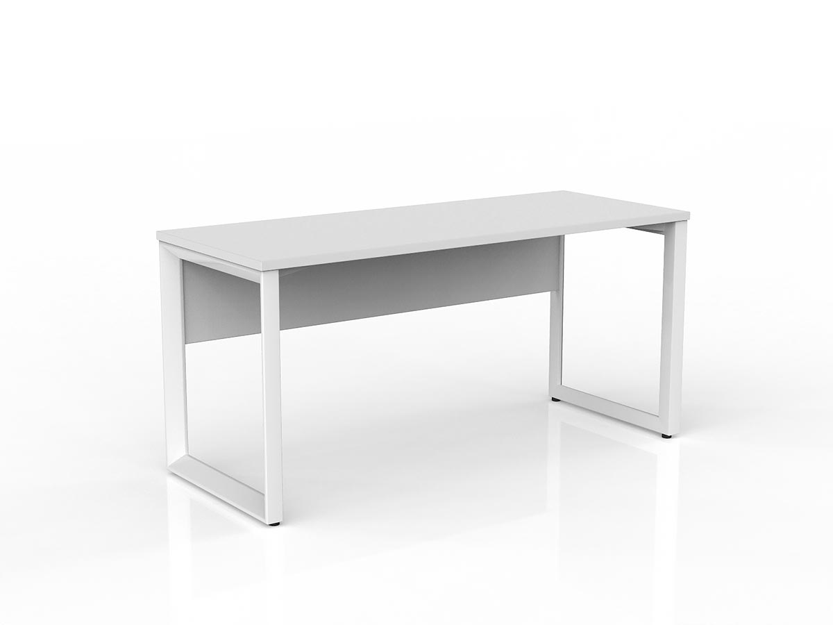 Anvil Straight Desk with Modesty - White Frame