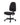 A black fabric office task chair with a five-star wheeled base, shown from a three-quarter angle against a plain white background.
