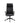 A direct front-on view of the black ribbed leather executive office chair. The vertical ribbed stitching on the backrest and seat is symmetrical. The fixed black armrests are visible, as is the full black five-star wheeled base and the adjustment mechanism under the seat. The chair is centered against a plain white background.