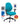 A Pacific blue heavy duty ergonomic office chair with adjustable armrests and black wheeled base, showing a 160kg weight rating, Australian Made and AFRDI Rated Load certification badges.