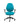 A Pacific blue fabric office chair with a high back, padded seat, armrests, and a black five-star wheeled base, shown against a plain white background.