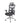 A black mesh ergonomic office chair with a headrest, adjustable armrests, and a five-star chrome base on a white background.