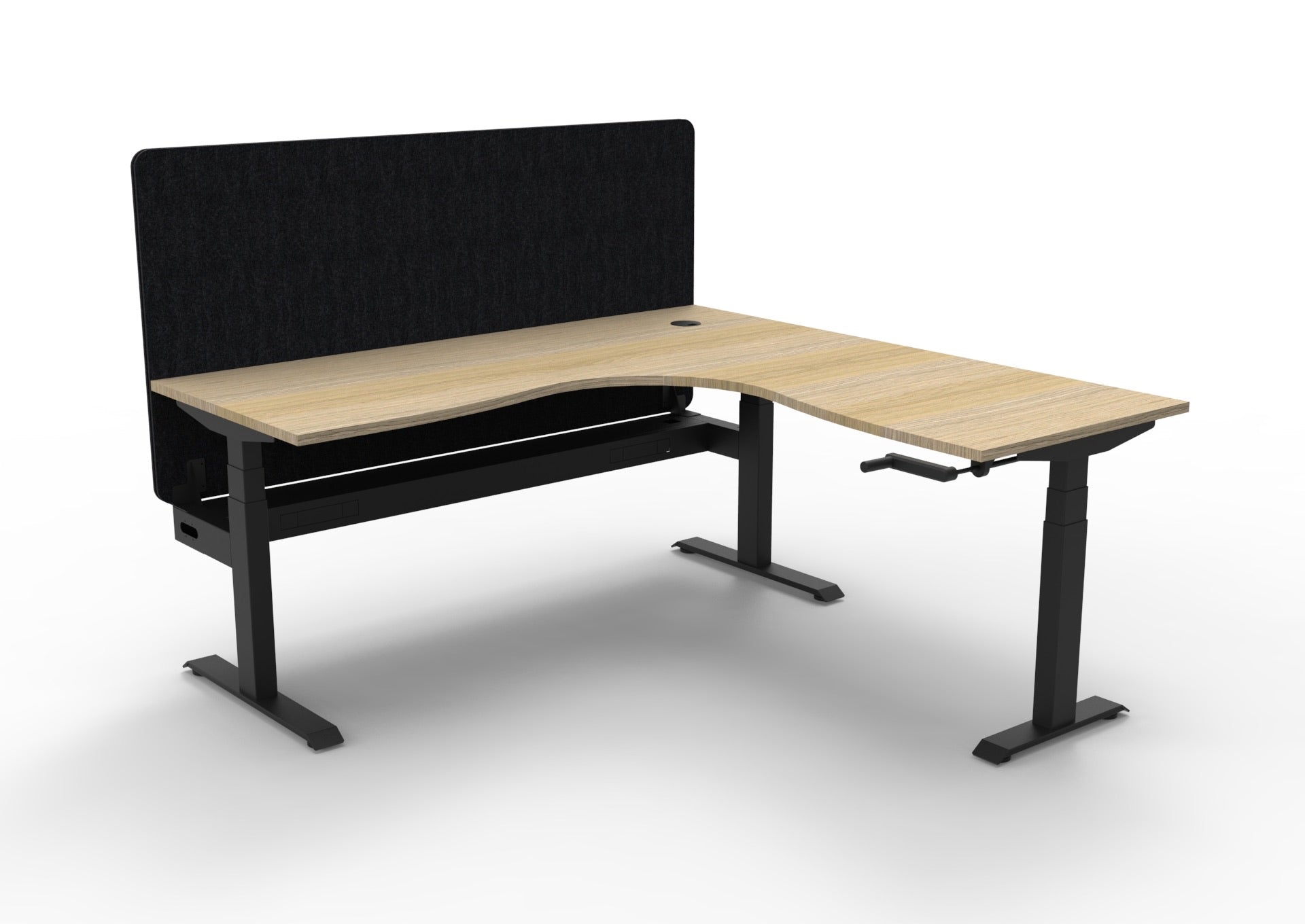 Boost Crank Corner Workstation with Screen and Cable Tray