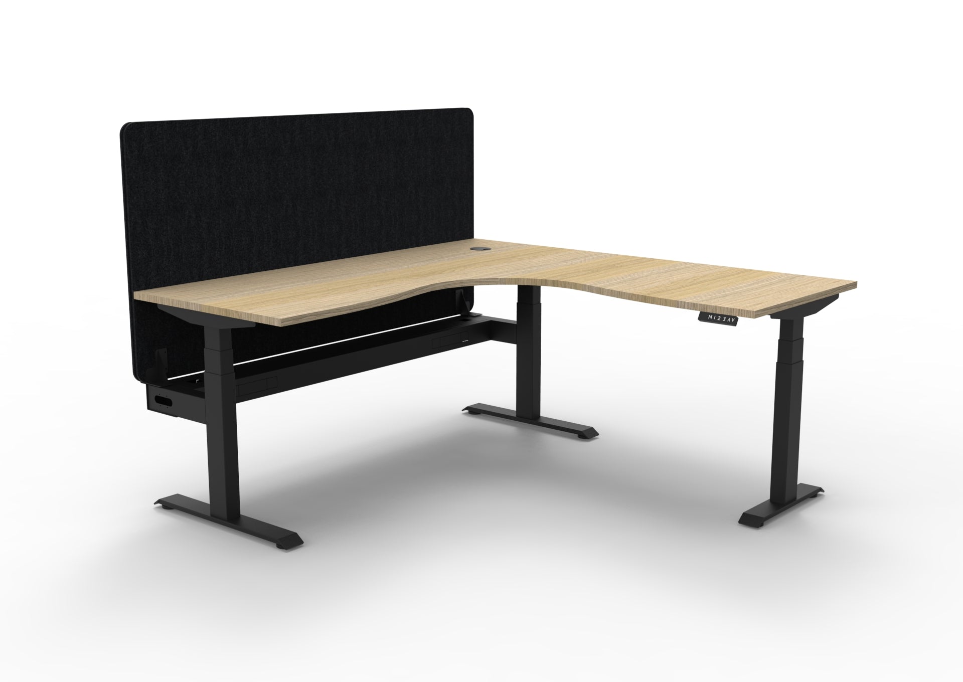 Boost Plus Corner Workstation with Screen and Cable Tray