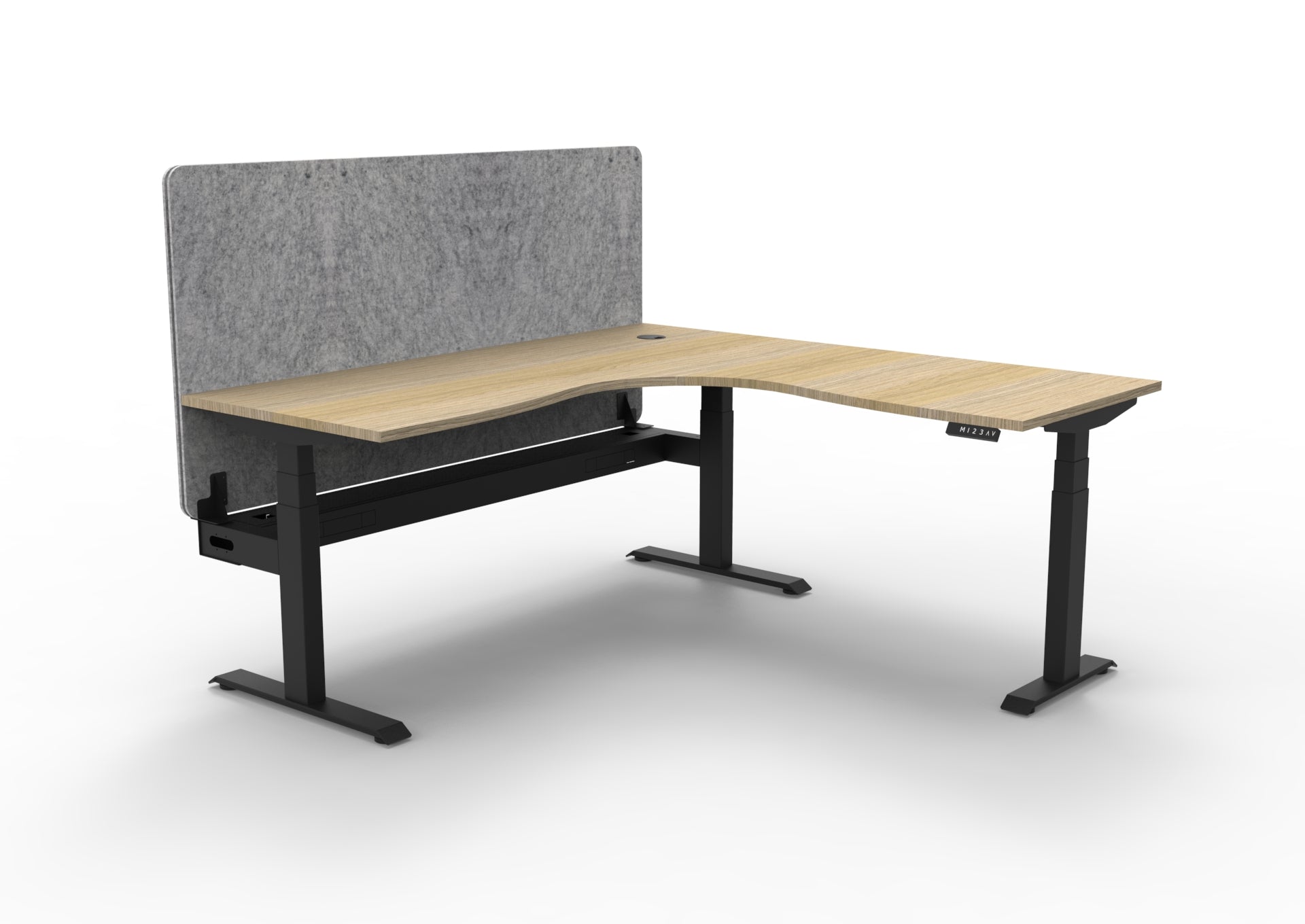Boost Plus Corner Workstation with Screen and Cable Tray
