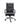 A high back leather executive office chair with polished aluminum base and arms, featuring padded arms rests and a black leather seat.