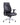 A black faux leather office chair with a high back, ribbed vertical channel stitching, and adjustable armrests, mounted on a chrome five-star wheeled base.