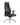 A black faux leather high-back office chair with a ribbed backrest, padded armrests, and a chrome five-star base with casters, shown against a plain white background.