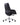 A modern black faux-leather office chair with a high back, curved ergonomic seat, and a chrome five-star base with dual-wheel casters, shown from a three-quarter rear angle on a white background.