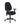 A black fabric office chair with a high back, armrests, and a five-star wheeled base, shown against a plain white background.