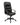 A black leather high-back office chair with padded armrests and a five-star wheeled base, shown against a plain white background.