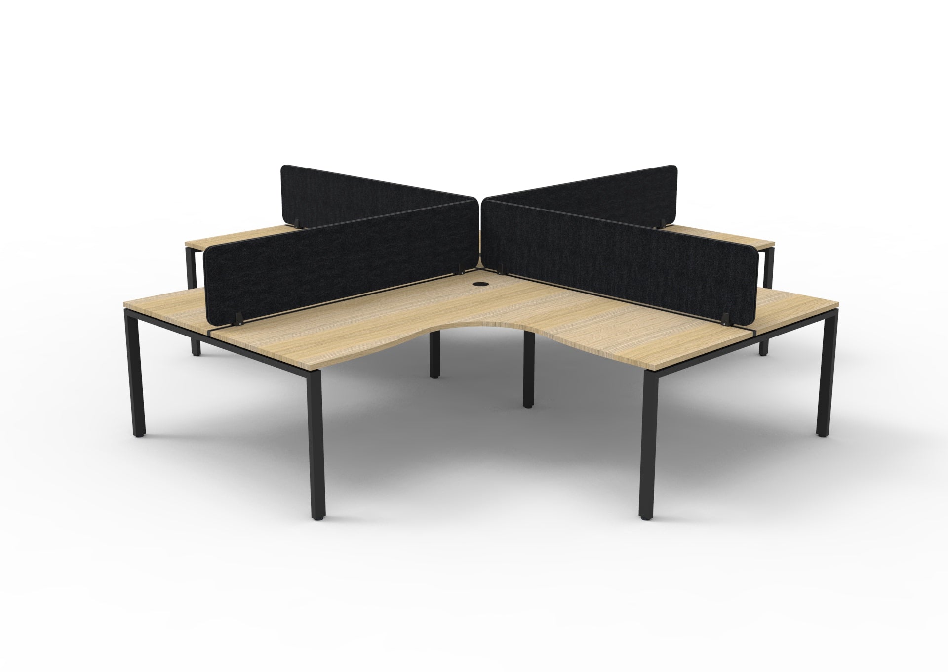 Infinity 4 Person Corner Workstation Profile Leg