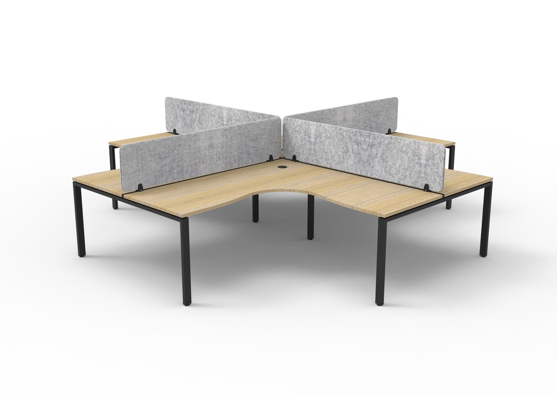 Infinity 4 Person Corner Workstation Profile Leg