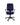 A blue upholstered office chair with a black five-star base and casters, shown against a plain white background.