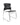 A modern black plastic chair with a curved metal tubular frame, shown from a three-quarter angle on a white background.