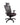 A modern high-back office chair with a black padded seat and backrest, supported by a curved chrome metal frame and a five-star wheeled base, shown from a side profile on a white background.