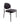 A modern black dining chair with a curved backrest and a padded seat, shown from a three-quarter angle against a plain white background.