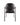 A modern black chair with a glossy, rounded backrest and a matching padded seat, supported by slim black metal legs, shown against a plain white background.