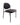 A modern black dining chair with a curved backrest and a textured fabric seat, supported by slim black metal legs, shown against a plain white background.