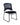 A black office stacking chair with a perforated plastic backrest and a padded seat, shown on a plain white background.