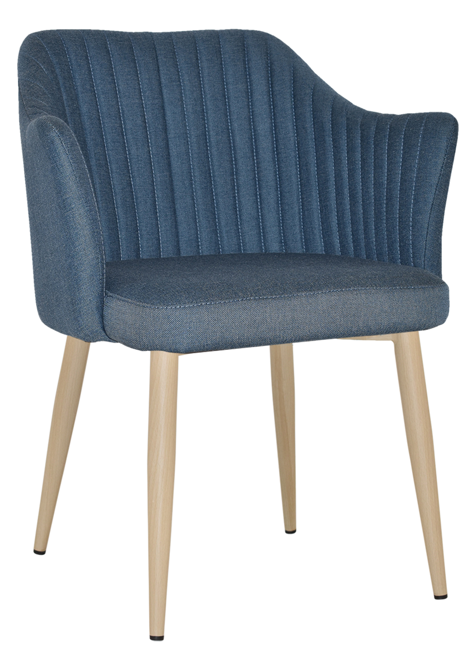 Coogee Armchair - 4 Leg Metal Birch - Gravity Denim