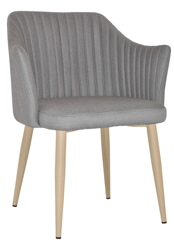 Coogee Armchair - 4 Leg Metal Birch - Gravity Steel