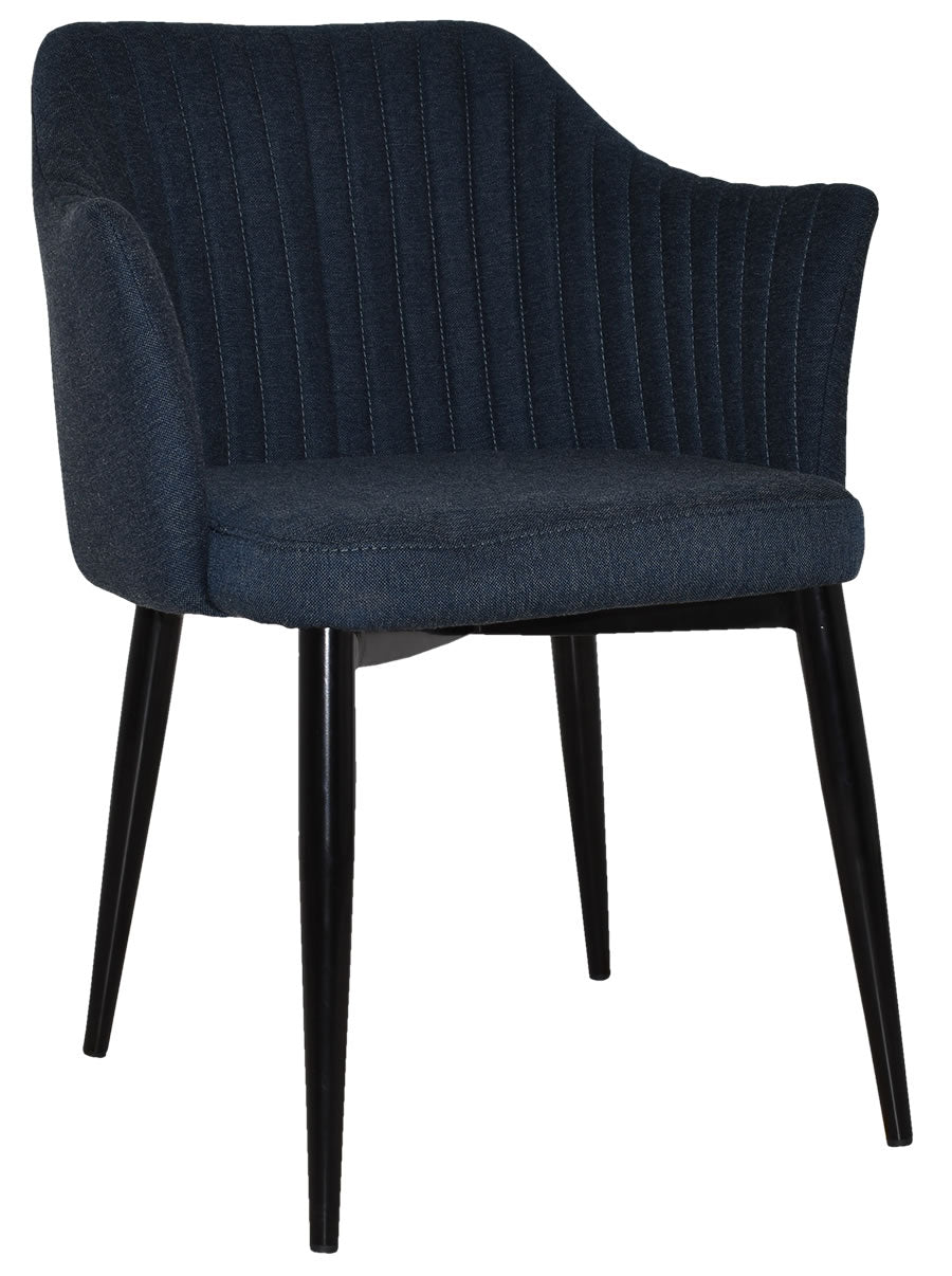 Coogee Armchair - 4 Leg Metal Black - Gravity Navy