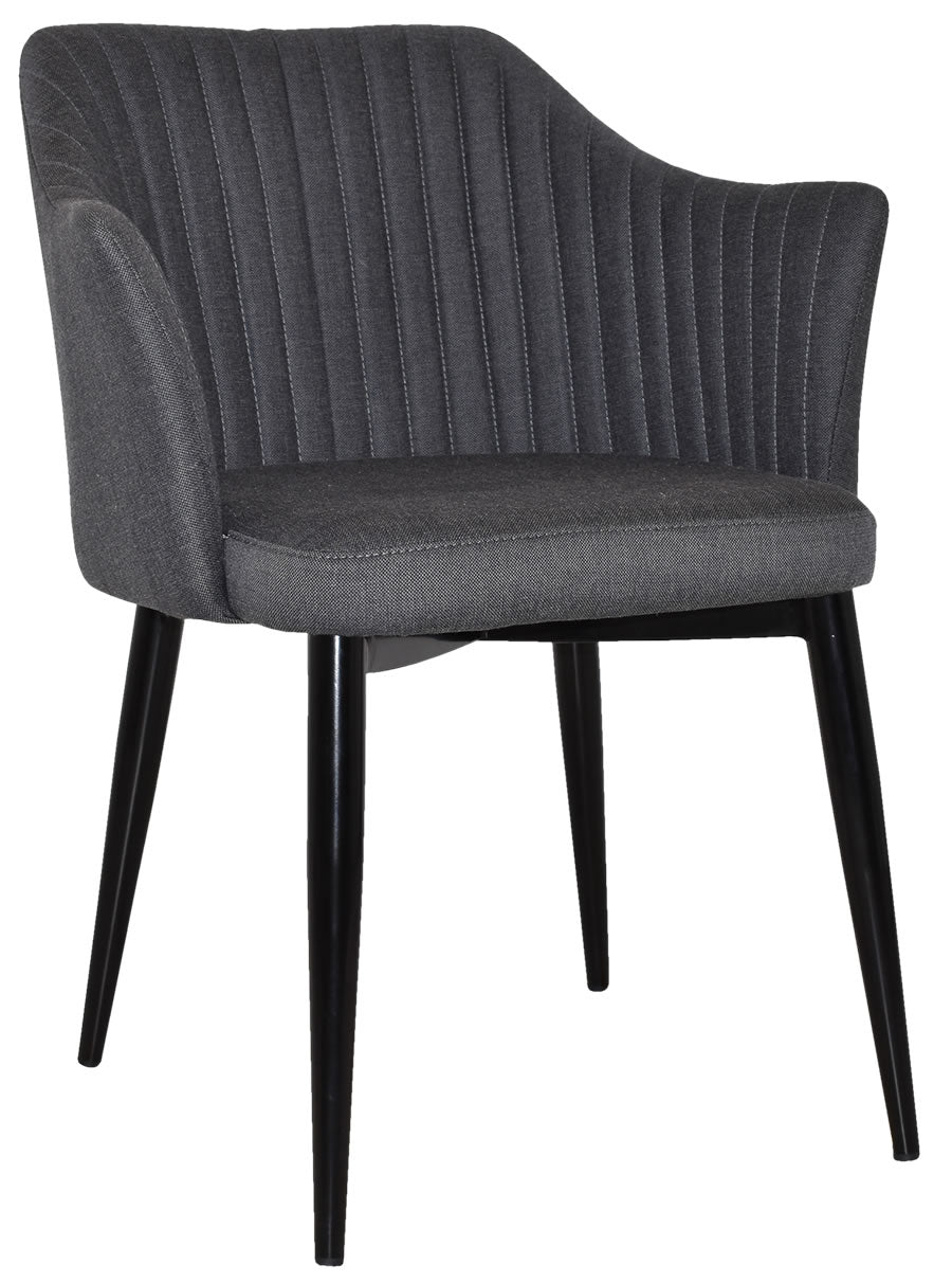 Coogee Armchair - 4 Leg Metal Black - Gravity Slate