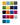 A color swatch chart displaying 18 material color options arranged in a grid on a white background. Each square swatch is labeled with its name, including Century, Cloud, Grass, Gunmetal, Kool, Lemon, Navy, Crown, Dripy, Orange, Pacific, Pink, Purple, Red, Scarlet, Silver, Teal, and Turquoise.