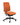 An ergonomic office chair with a textured orange fabric upholstered seat and backrest, supported by a black five-star wheeled base.
