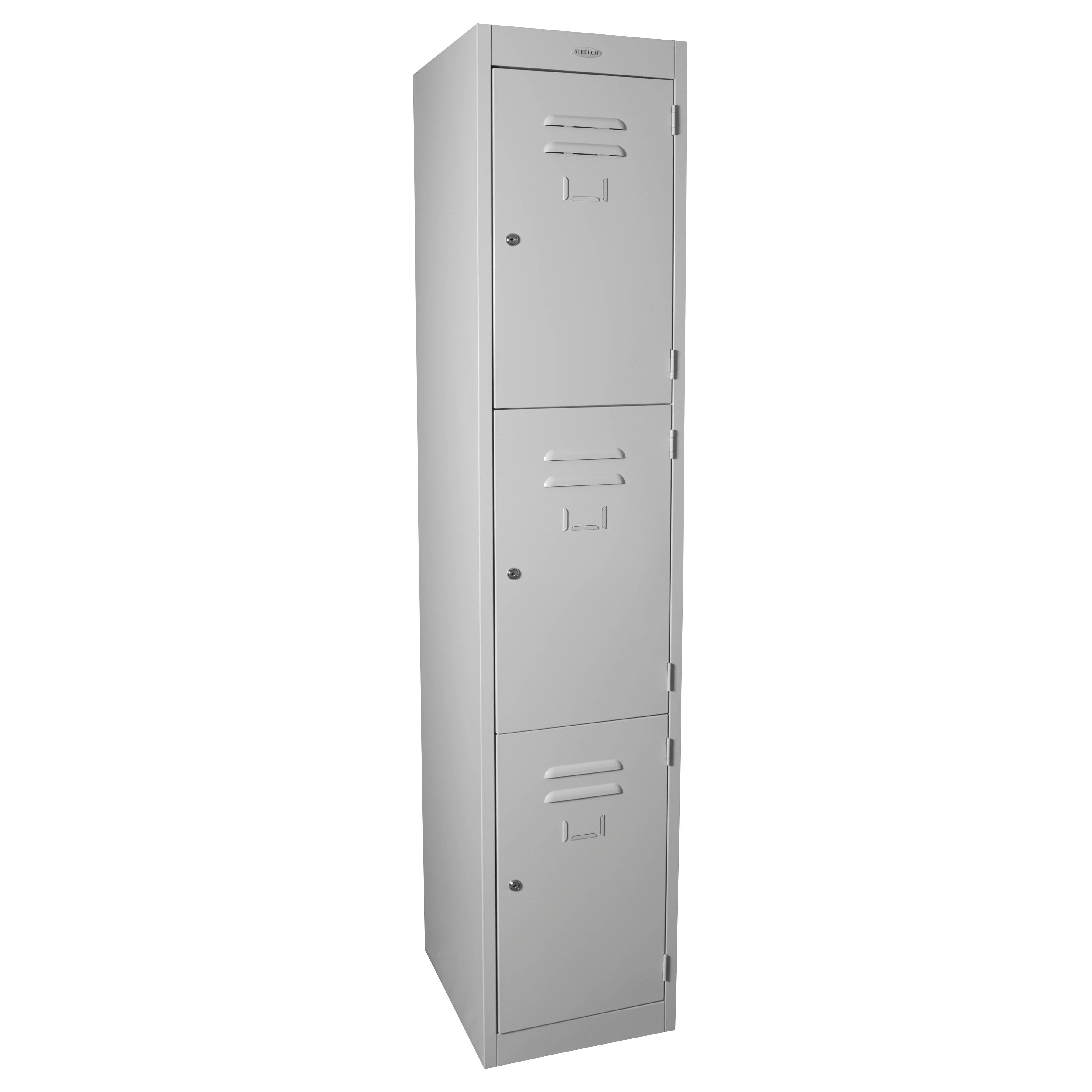 Steel Locker 3 Door Charcoal