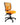 An orange ergonomic office chair with a mesh backrest and a five-point wheeled base.