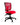 A red ergonomic office chair with a mesh backrest and a five-point wheeled base.