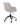 A modern upholstered office chair with a light gray fabric seat and back, supported by a black five-star wheeled base with casters.