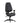 A black high-back office chair with padded armrests, a black faux-leather or leather-look seat and backrest, and a five-wheel wheeled base on a plain white background.