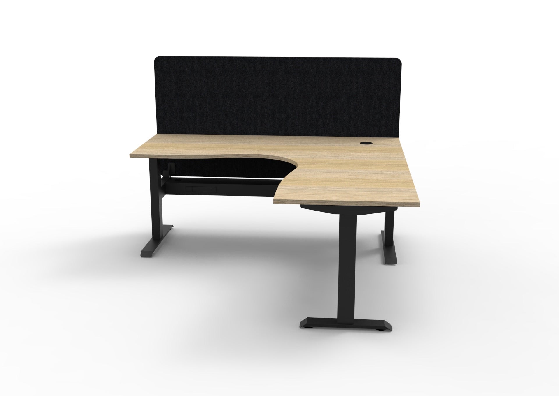 Boost Static Corner Workstation with Cable Tray