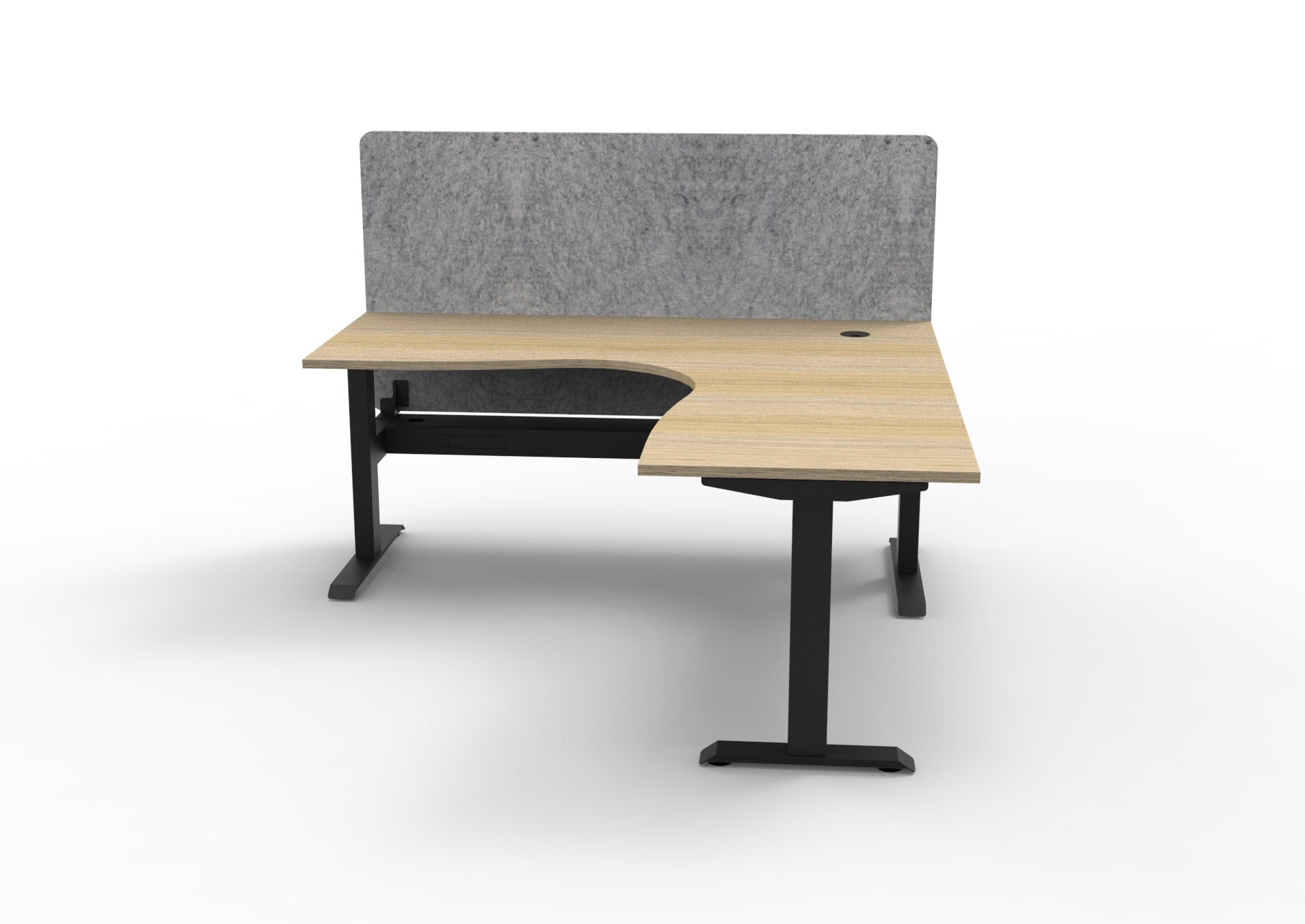 Boost Static Corner Workstation with Cable Tray