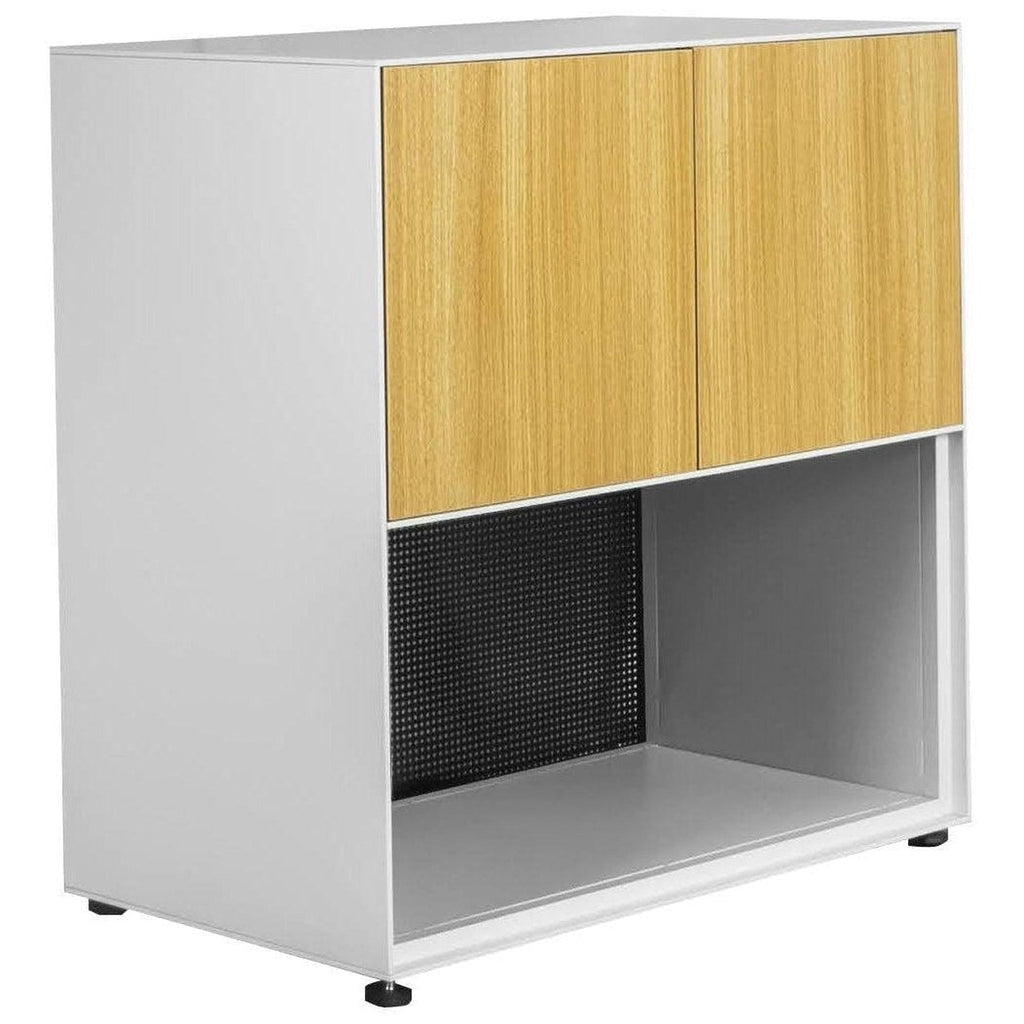 2 Tier 800mmH 1 Open Shelf Cabinet