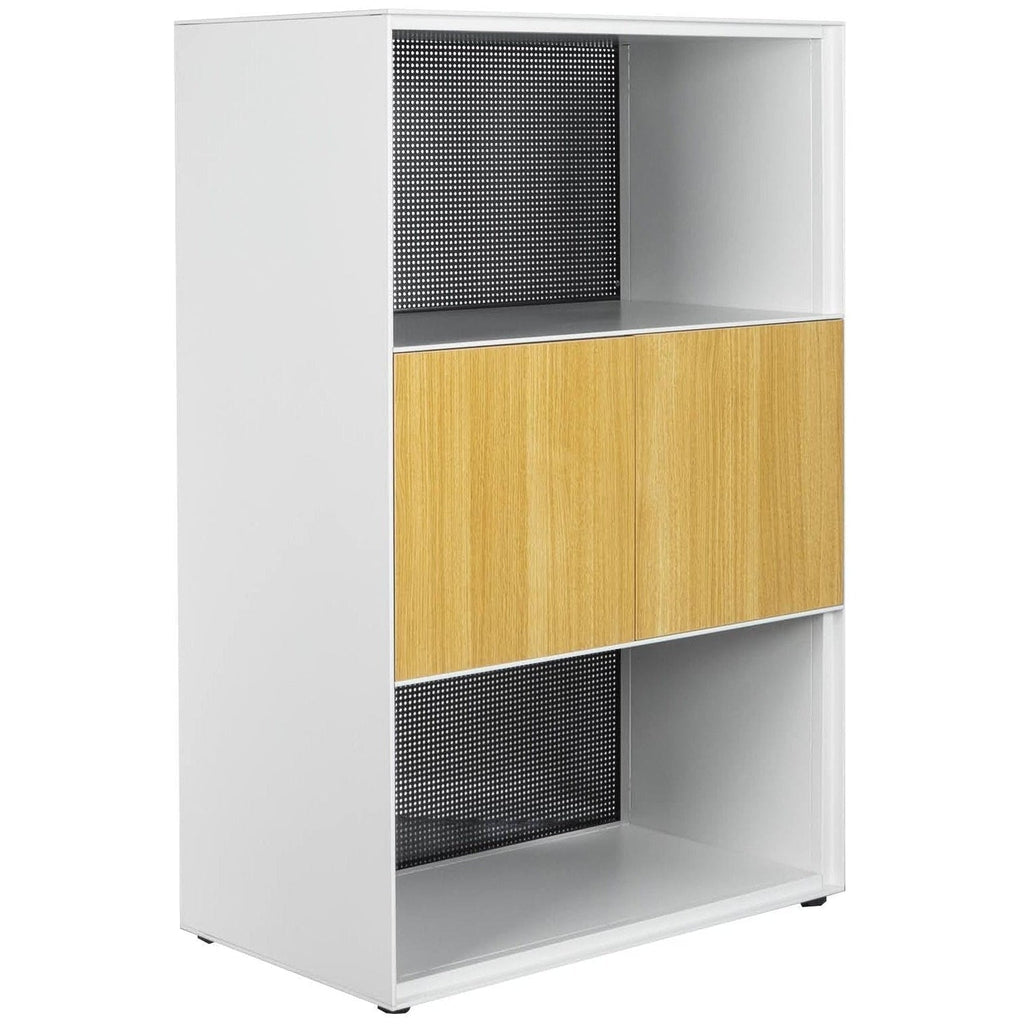 3 Tier 1200mmH 2 Open Shelf 1 Door Cabinet