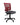 A modern office desk chair with a red mesh backrest, a black upholstered seat, and a black five-star wheeled base, shown against a plain white background.