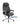 A black faux leather office chair with quilted diamond-pattern stitching on the sides, silver metal arm supports, and a five-star wheeled base, shown against a plain white background with a QuickShip watermark.