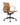 Tan office chair with black frame and wheels on a white background