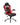 Black and red high-back ergonomic gaming office chair with padded armrests and a silver five-star wheeled base, isolated on a plain white background.