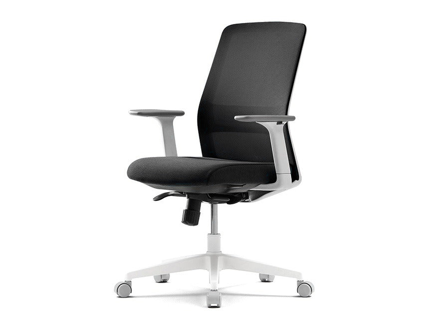 Fursys T40 White Frame Ergonomic Office Chair - With Arms