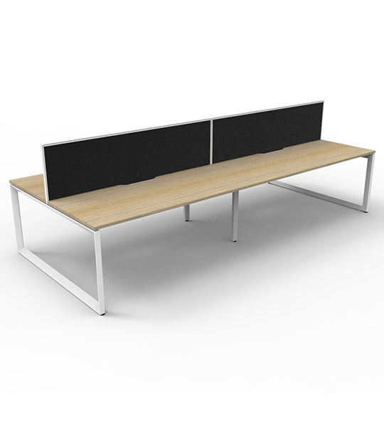 Deluxe Rapid Infinity Loop 4 Person Double Sided Workstation, With Bla ...